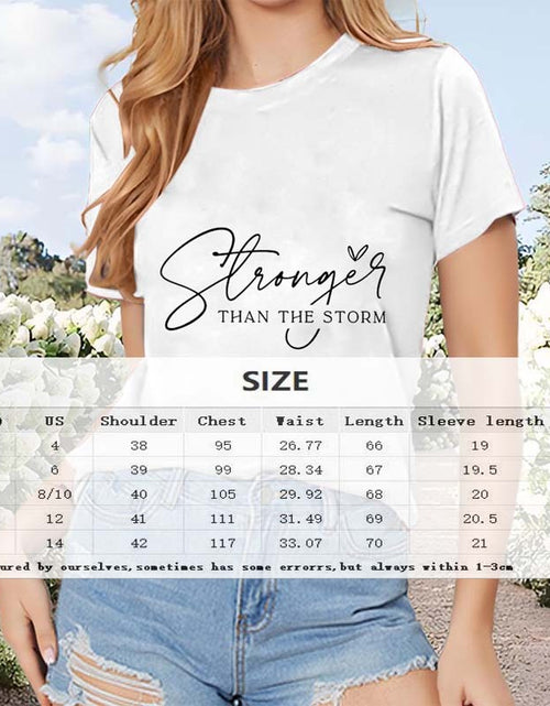 Load image into Gallery viewer, Women&#39;s Round Neck Short Sleeve T-Shirt Summer Casual Top With English Letter Print
