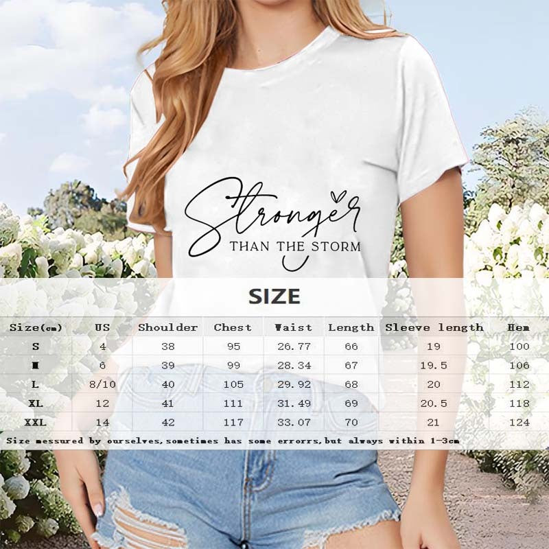 Women's Round Neck Short Sleeve T-Shirt Summer Casual Top With English Letter Print