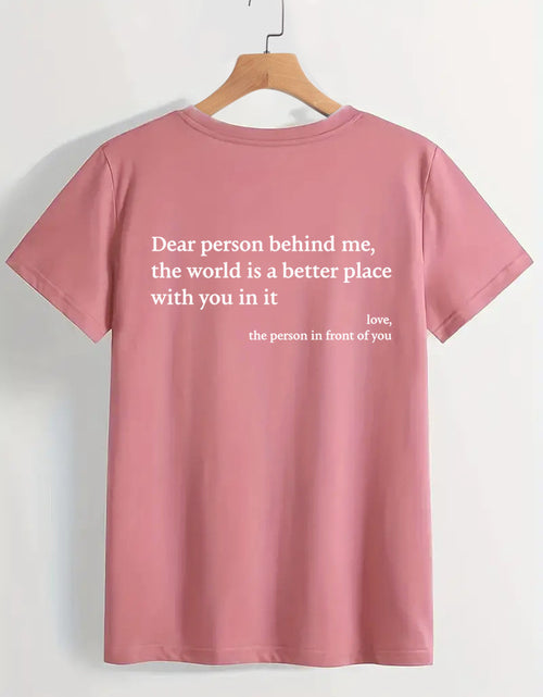 Load image into Gallery viewer, New Fashion Womens Letter T-Shirt Round Neck Short Sleeve Slogan Tee Top
