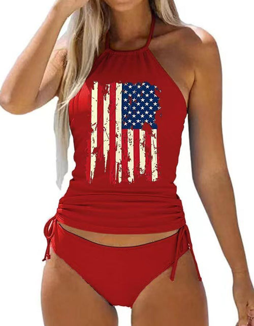 Load image into Gallery viewer, Women&#39;s Two-piece Casual Swimsuit P125 Red
