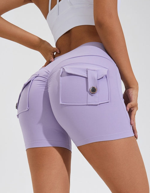 Load image into Gallery viewer, High Waist Hip Lifting Shorts With Pockets Quick Dry Yoga Fitness Sports Pants Summer Women Clothes
