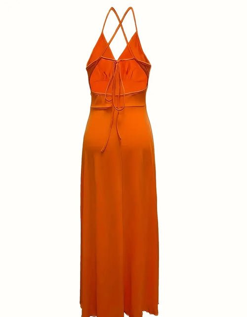 Load image into Gallery viewer, Women&#39;s Sexy Deep V Neck Maxi Dress Spaghetti Strap Sleeveless Backless High Slit Long Dress
