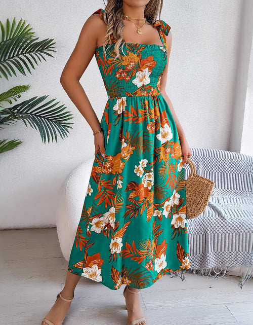 Load image into Gallery viewer, Flowers Print Suspender Corset Dress Ins Fashion Holiday Beach Long Dresses Summer Clothing For Women
