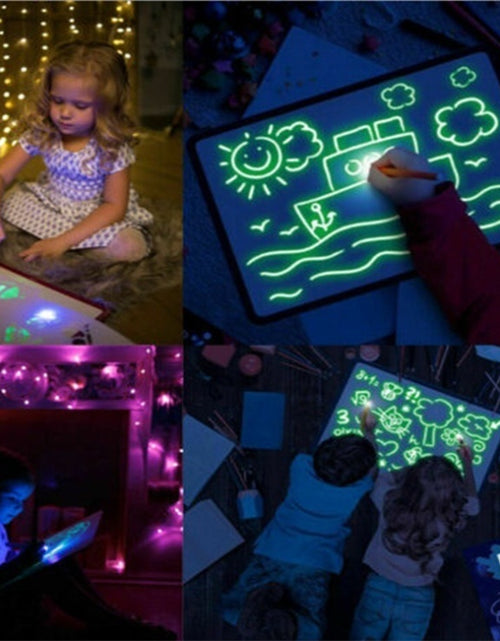 Load image into Gallery viewer, Educational Toy Drawing Pad 3D Magic 8 Light Effects Puzzle Board Sketchpad
