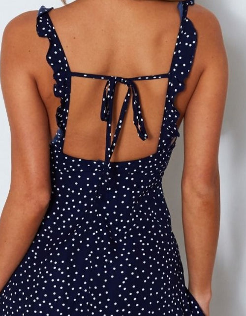 Load image into Gallery viewer, Polka-dot Strappy Dress Women Summer Fashion Beach Sundress
