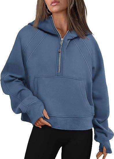 Load image into Gallery viewer, Zipper Hoodies Sweatshirts With Pocket Loose Sport Tops Long Sleeve Pullover Sweaters Winter Fall Outfits Women Clothing
