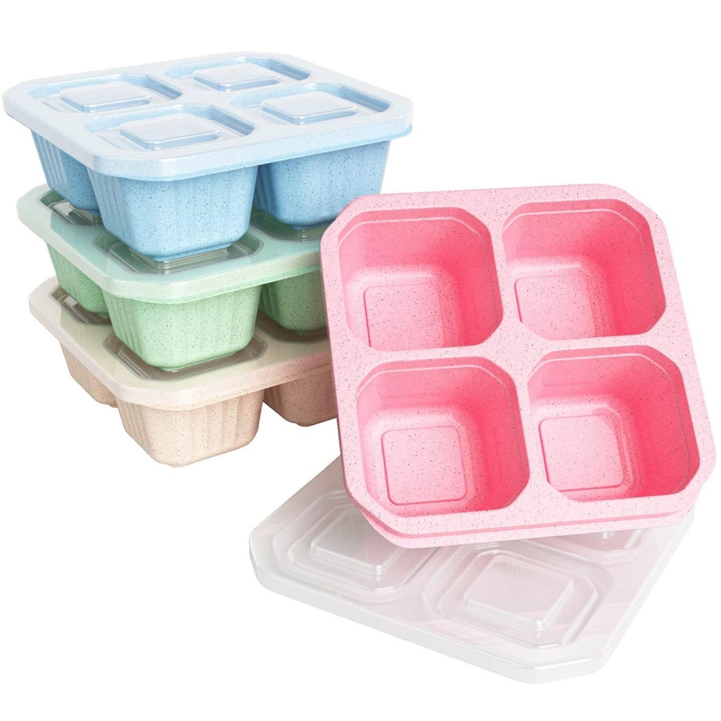 Wheat Straw Compartment Snack Meal Four Grid Snack Dish Dry Plate Fresh-keeping Lunch Box