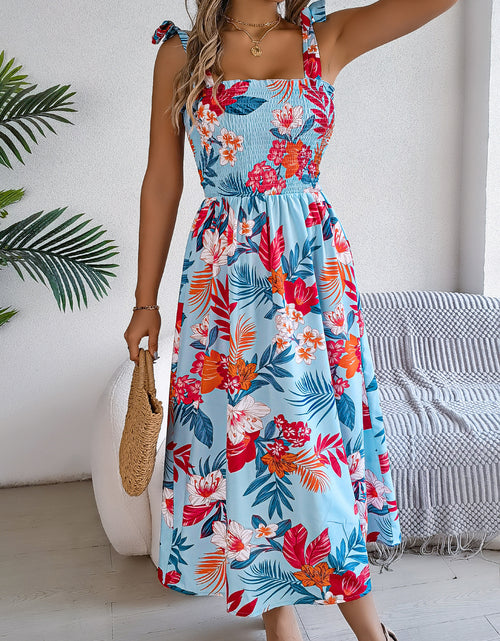 Load image into Gallery viewer, Flowers Print Suspender Corset Dress Ins Fashion Holiday Beach Long Dresses Summer Clothing For Women
