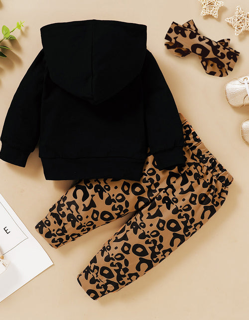 Load image into Gallery viewer, Clothes Letter Print Hooded Leopard-print Trousers
