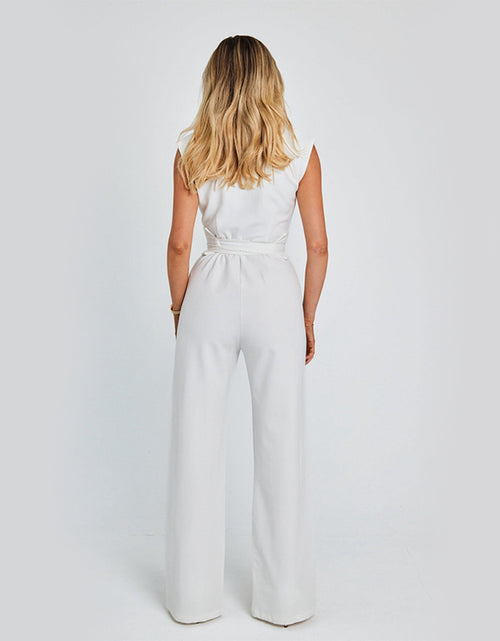 Load image into Gallery viewer, Fashion Elegant Long Sleeveless Jumpsuit Summer V-neck Casual Wide Leg Long Overalls Clothing For Women
