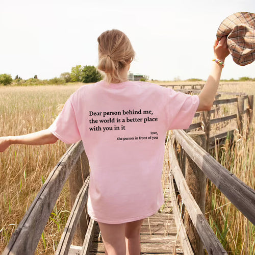 Load image into Gallery viewer, New Fashion Womens Letter T-Shirt Round Neck Short Sleeve Slogan Tee Top
