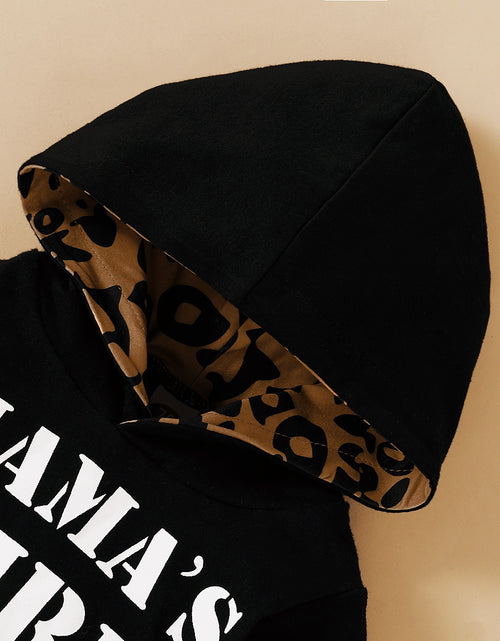 Load image into Gallery viewer, Clothes Letter Print Hooded Leopard-print Trousers
