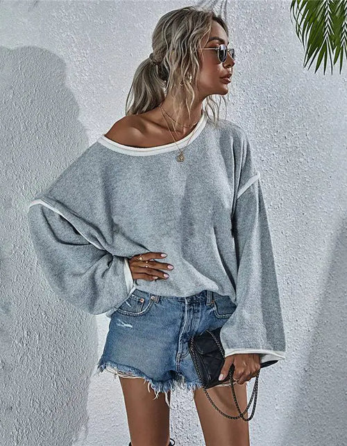 Load image into Gallery viewer, Casual Round Neck Long-sleeved Sweater Top in Solid Colors
