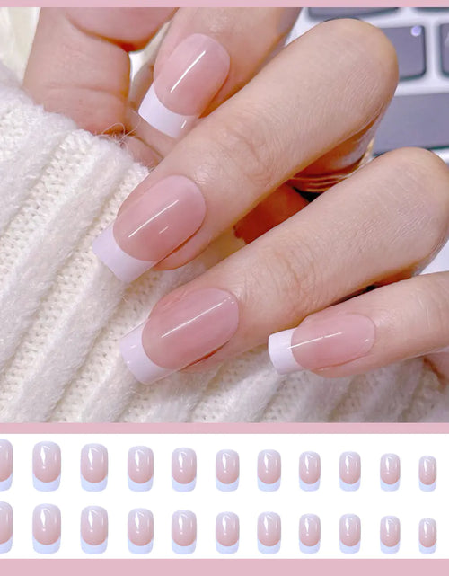Load image into Gallery viewer, French Style Removable Press-On Nail Tips - 24 Pieces

