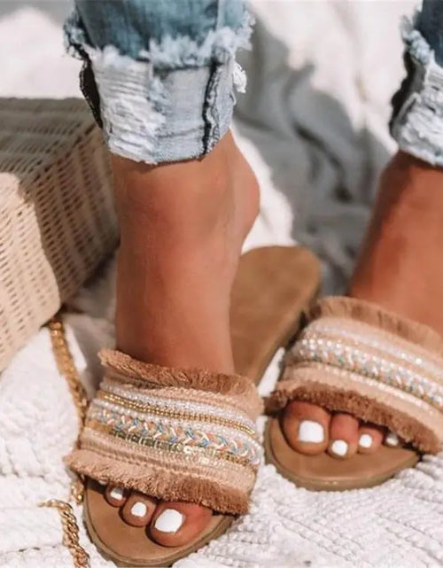 Load image into Gallery viewer, Color Matching Flat Casual Slippers for Women
