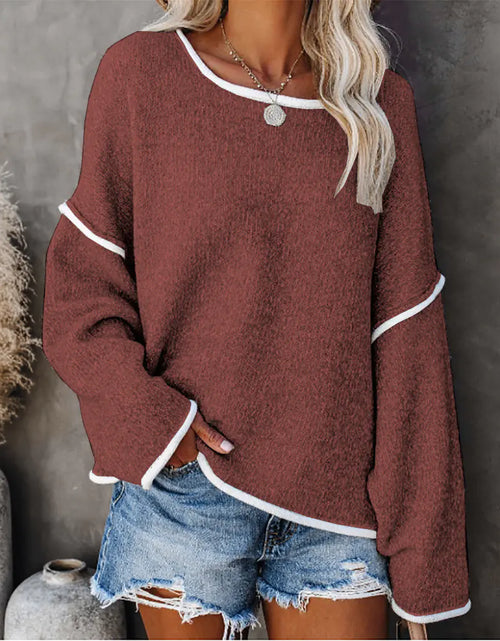 Load image into Gallery viewer, Casual Round Neck Long-sleeved Sweater Top in Solid Colors
