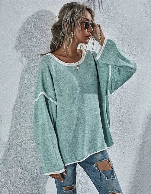 Load image into Gallery viewer, Casual Round Neck Long-sleeved Sweater Top in Solid Colors
